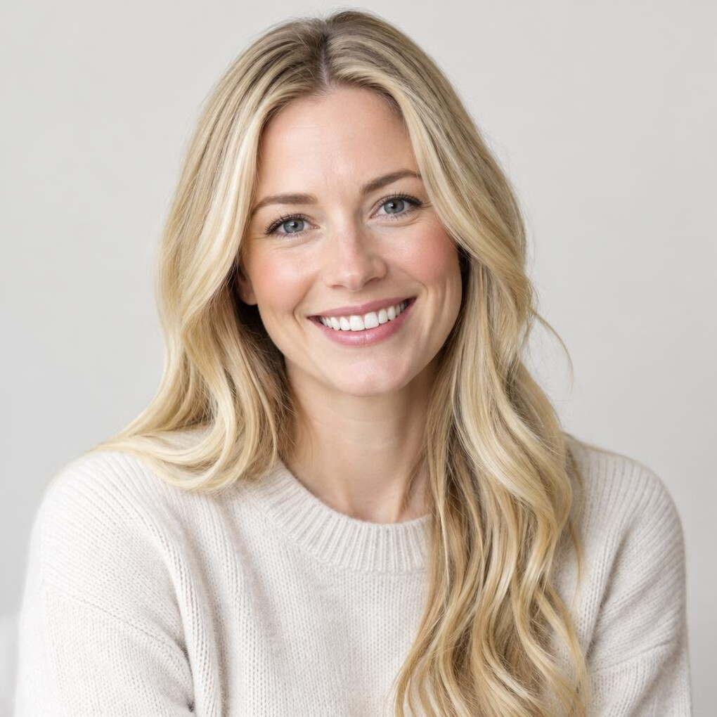 Portrait of a young woman with long hair smiling
