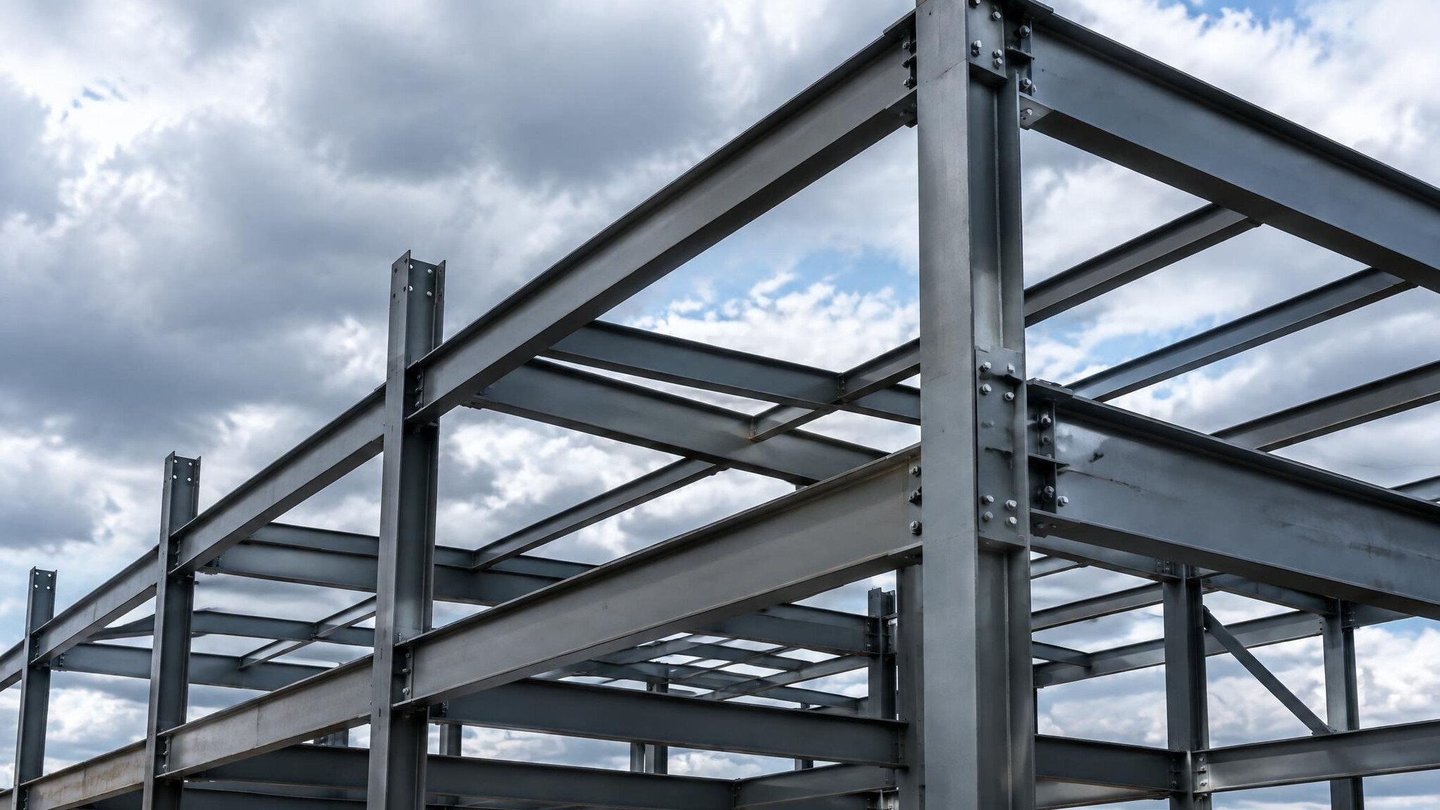 Steel framework of a building under construction