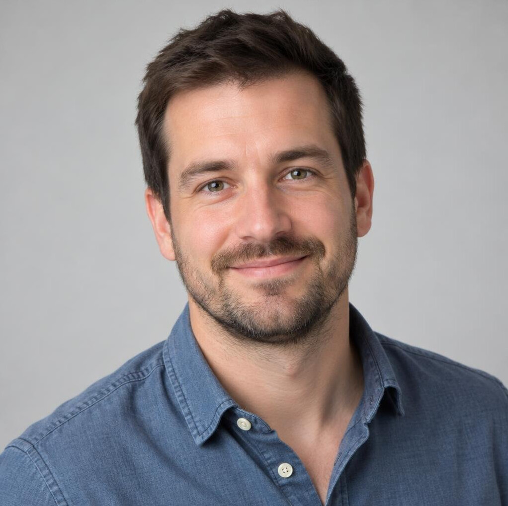 Portrait of a bearded man in a casual shirt